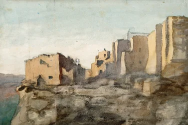 Moqui Village Cliff Dwellings, Arizona, 1869-71 (wc på papper)